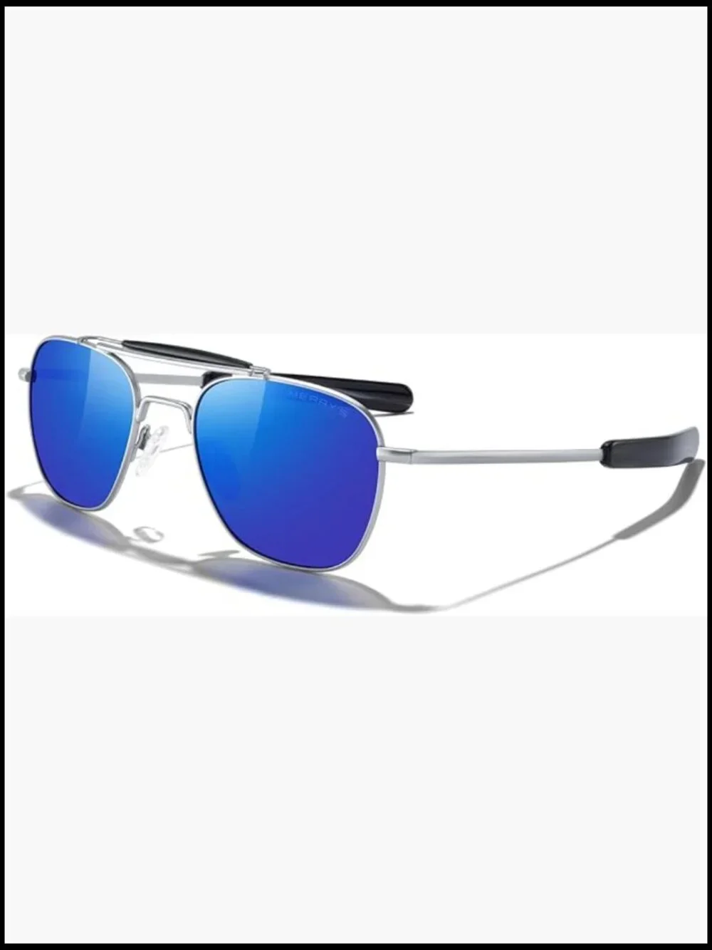Polarized Square Metal Sunglasses with UV Protection